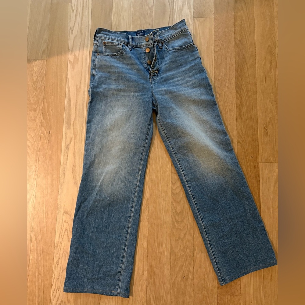 J. Crew Wide-Leg full length denim in all day stretch